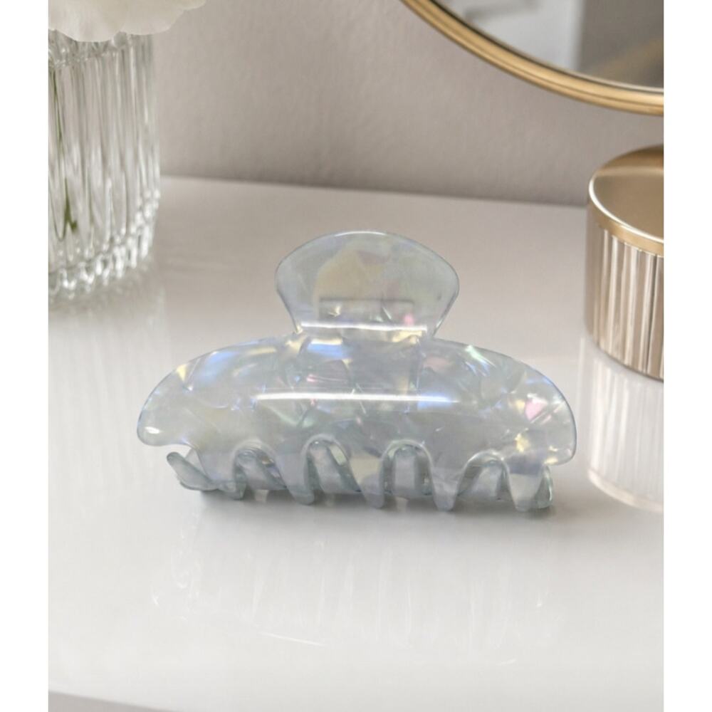 Acetate  Light Blue Irridescent Claw Clip New